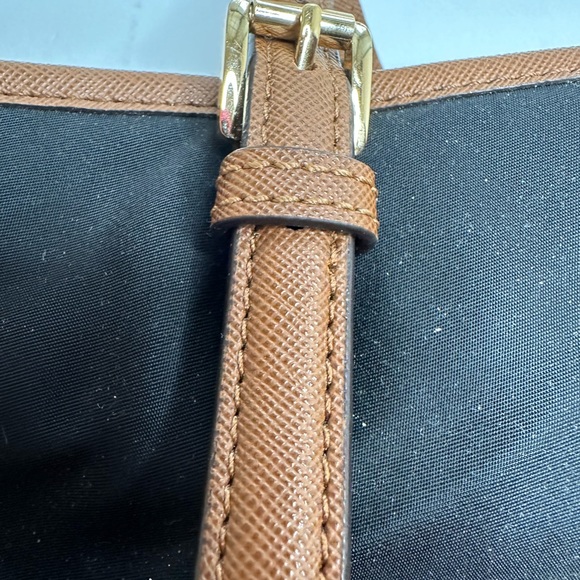 SOLD Michael Kors Jet Set LARGE Nylon & Leather Tote Bag Black & Brown With Care - Picture 9 of 15